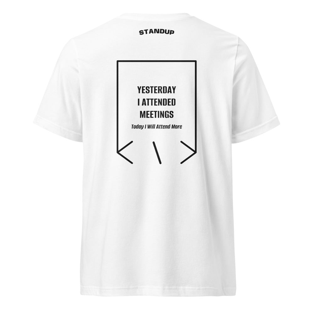 Yesterday I Attended Meetings — White Black back mockup