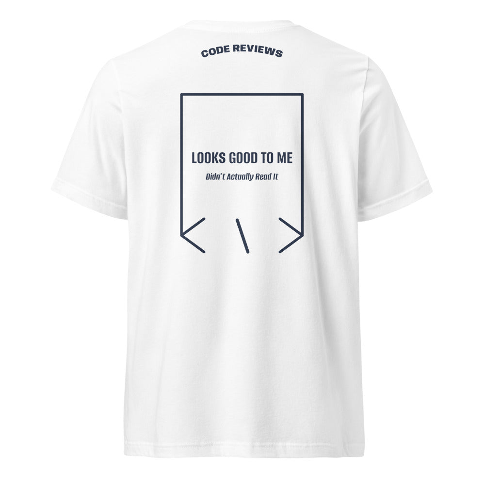 Looks Good To Me — White Navy back mockup