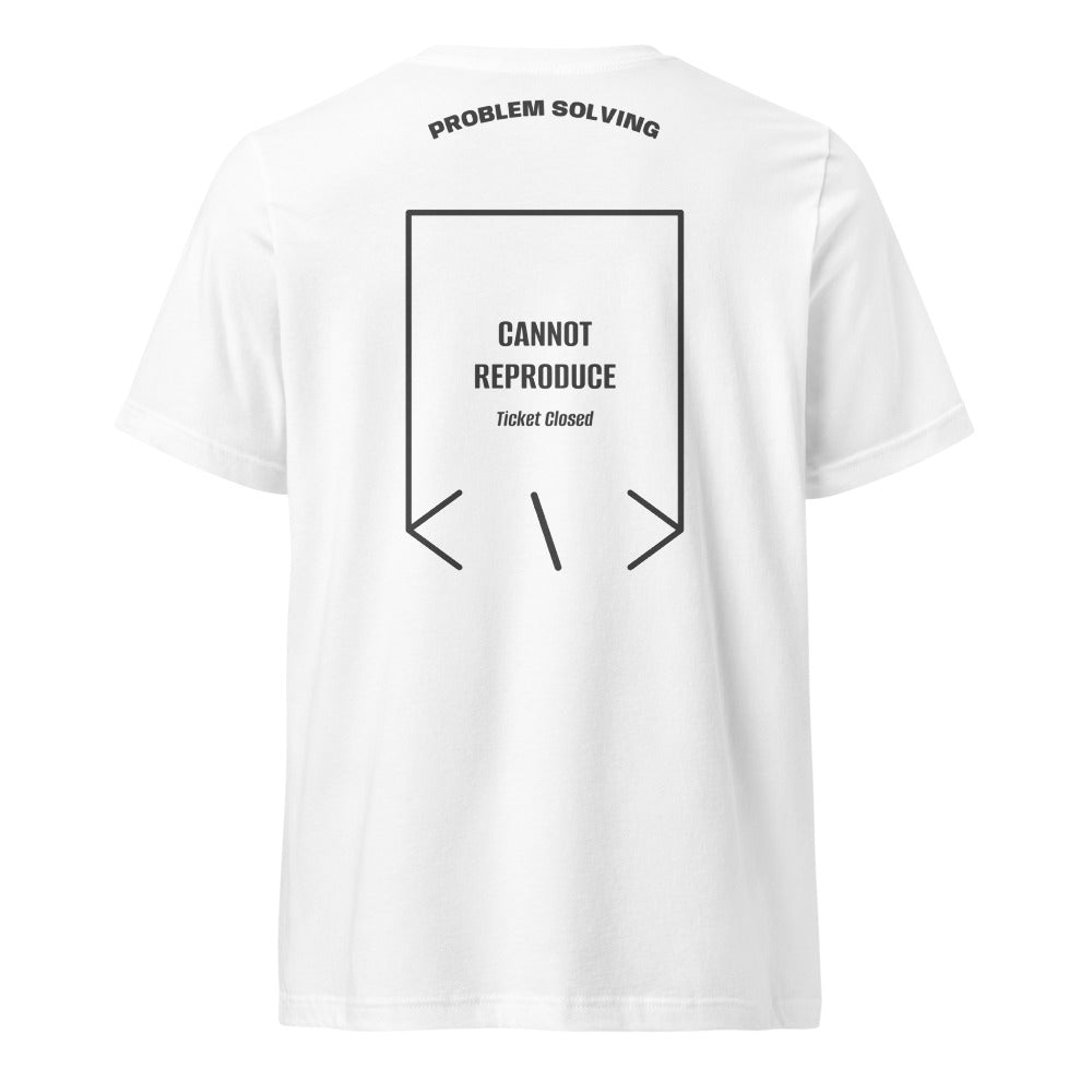 Cannot Reproduce — White Dark Grey Heather back mockup
