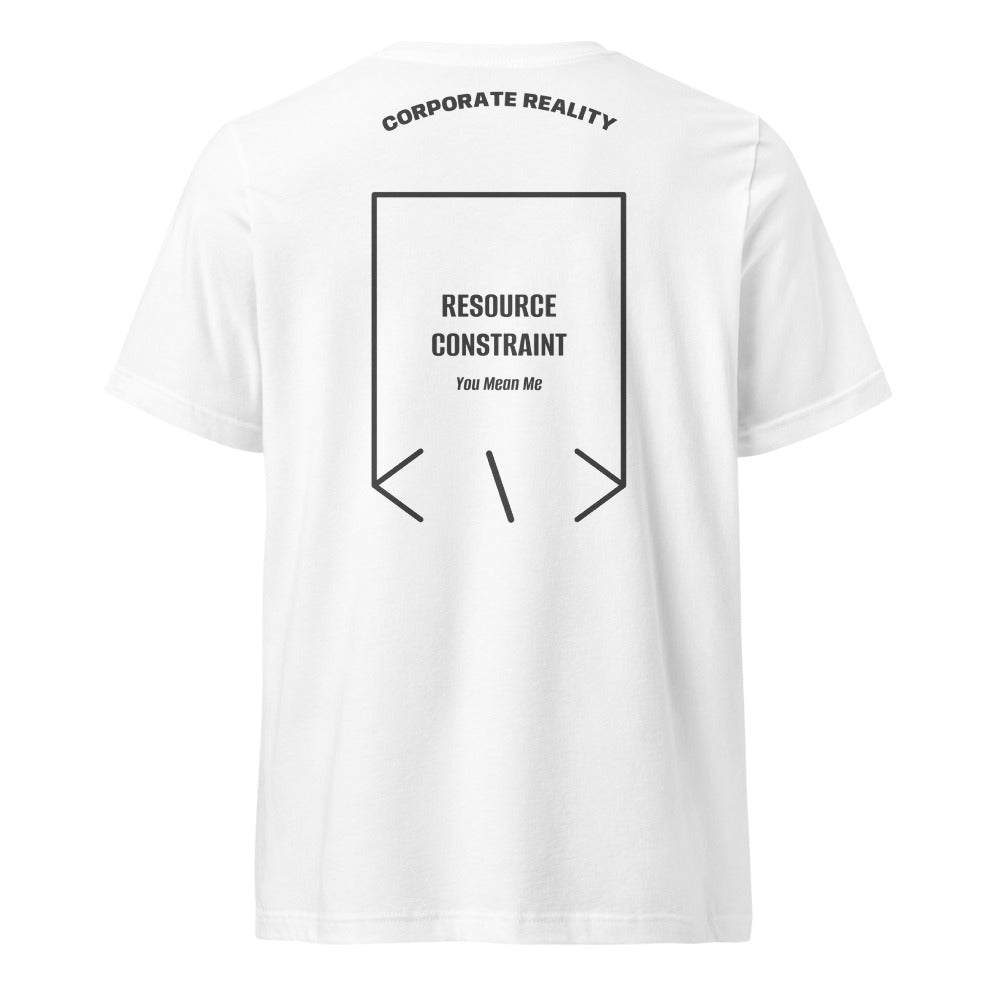 Resource Constraint — White Dark Grey Heather back mockup