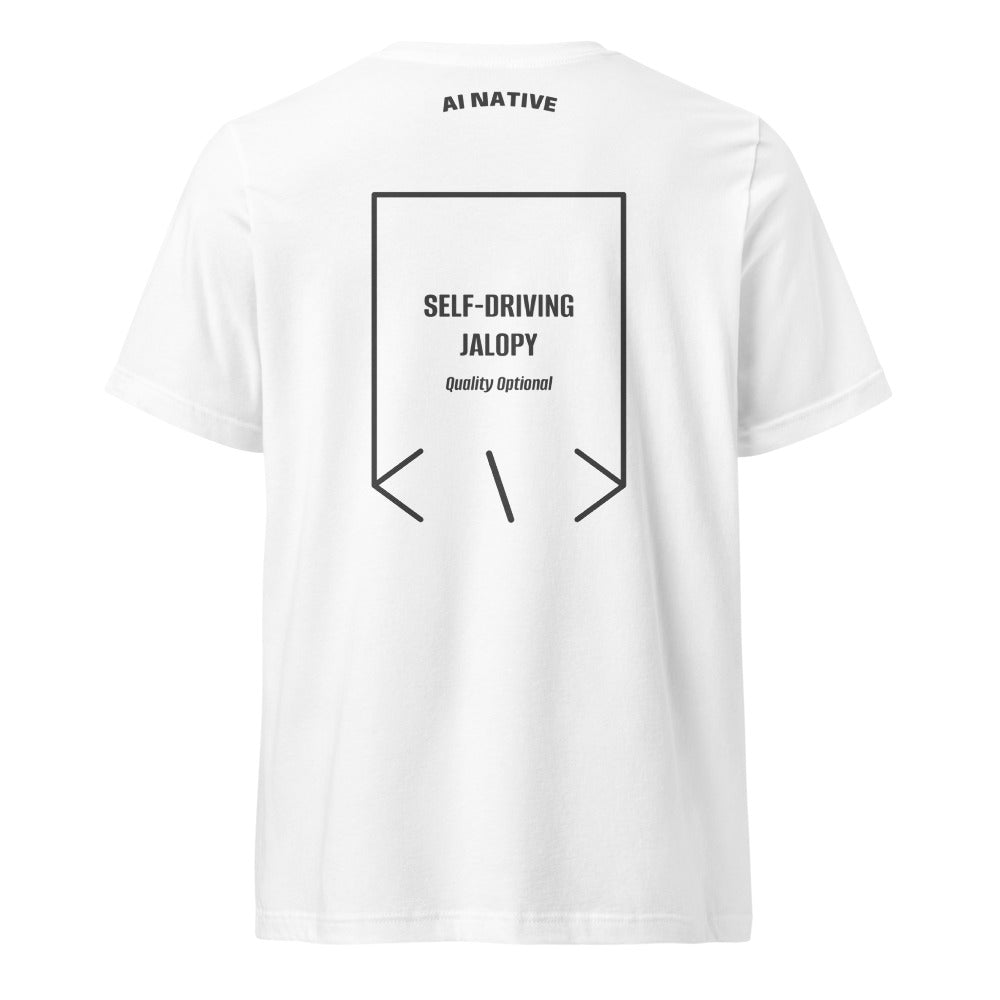 Self-Driving Jalopy — White Dark Grey Heather back mockup