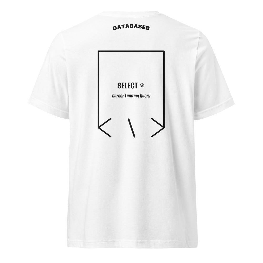 SELECT * — White Black back mockup