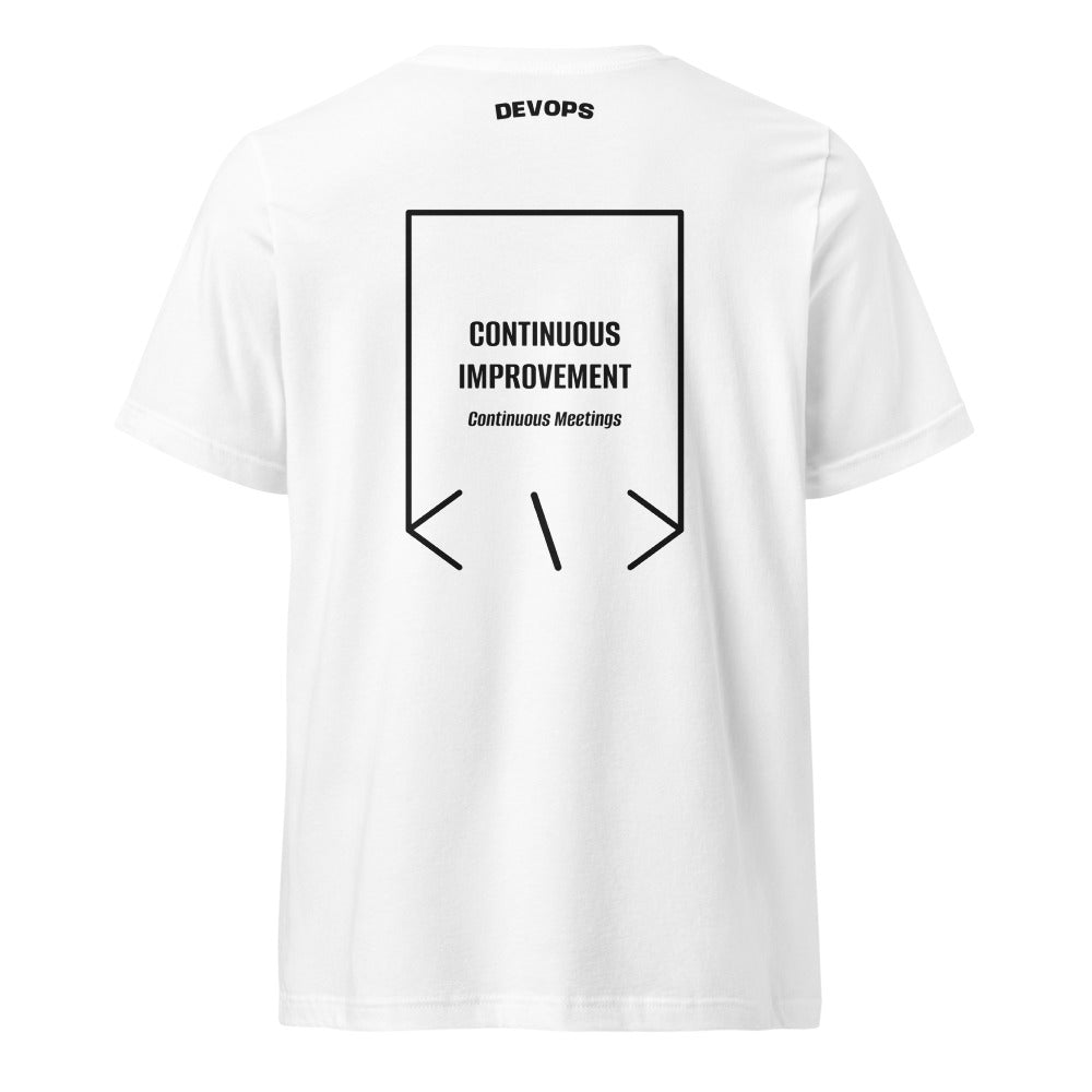 Continuous Improvement — White Black back mockup