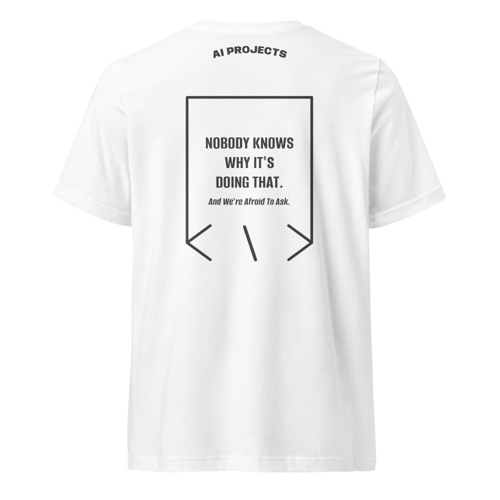 Nobody Knows Why It's Doing That. — White Dark Grey Heather back mockup