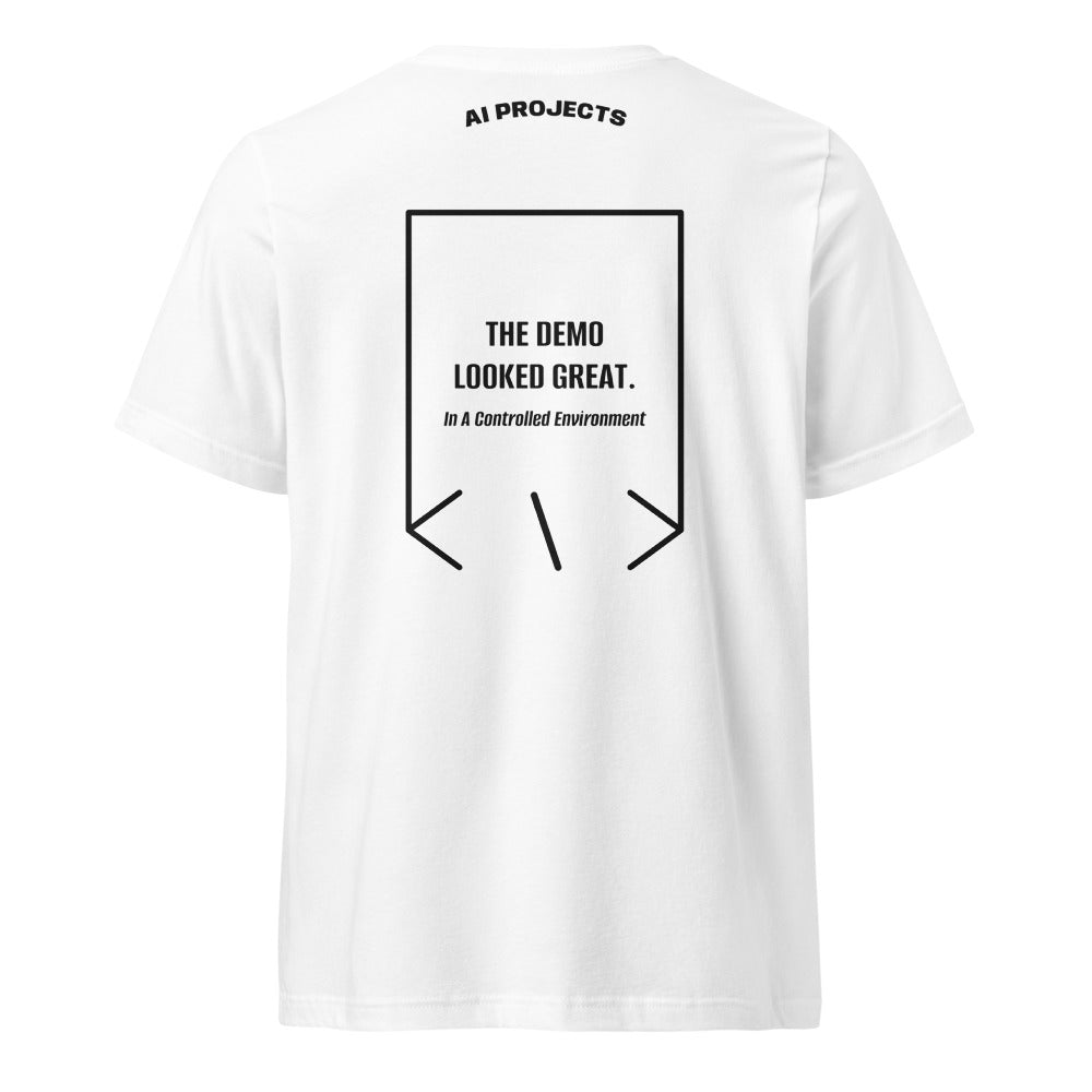 The Demo Looked Great. — White Black back mockup