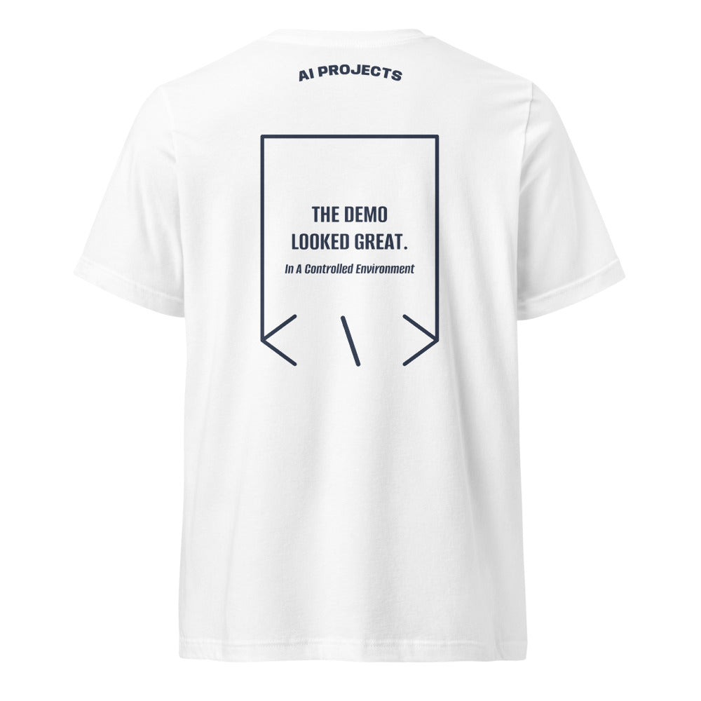 The Demo Looked Great. — White Navy back mockup