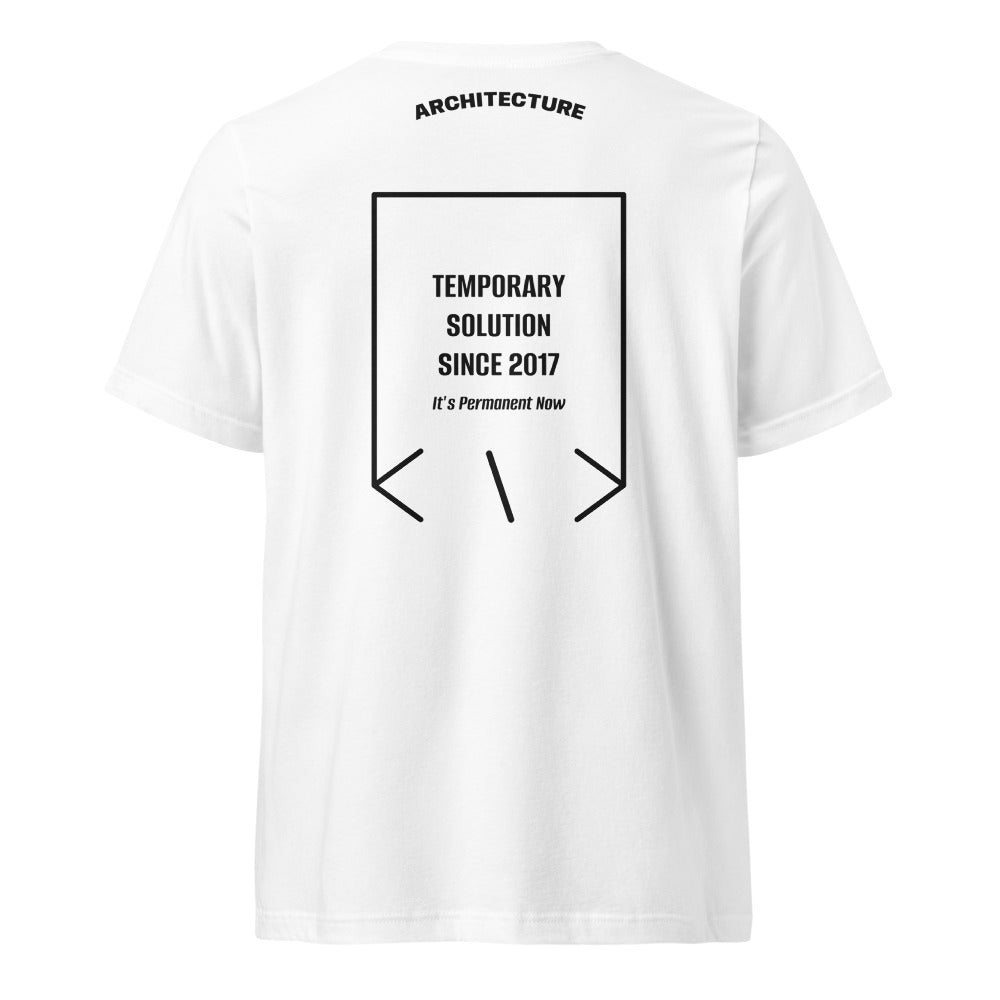Temporary Solution Since 2017 — White Black back mockup