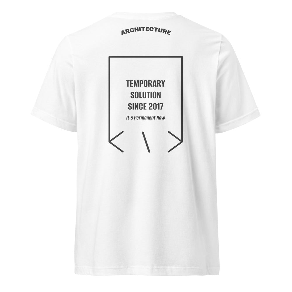 Temporary Solution Since 2017 — White Dark Grey Heather back mockup