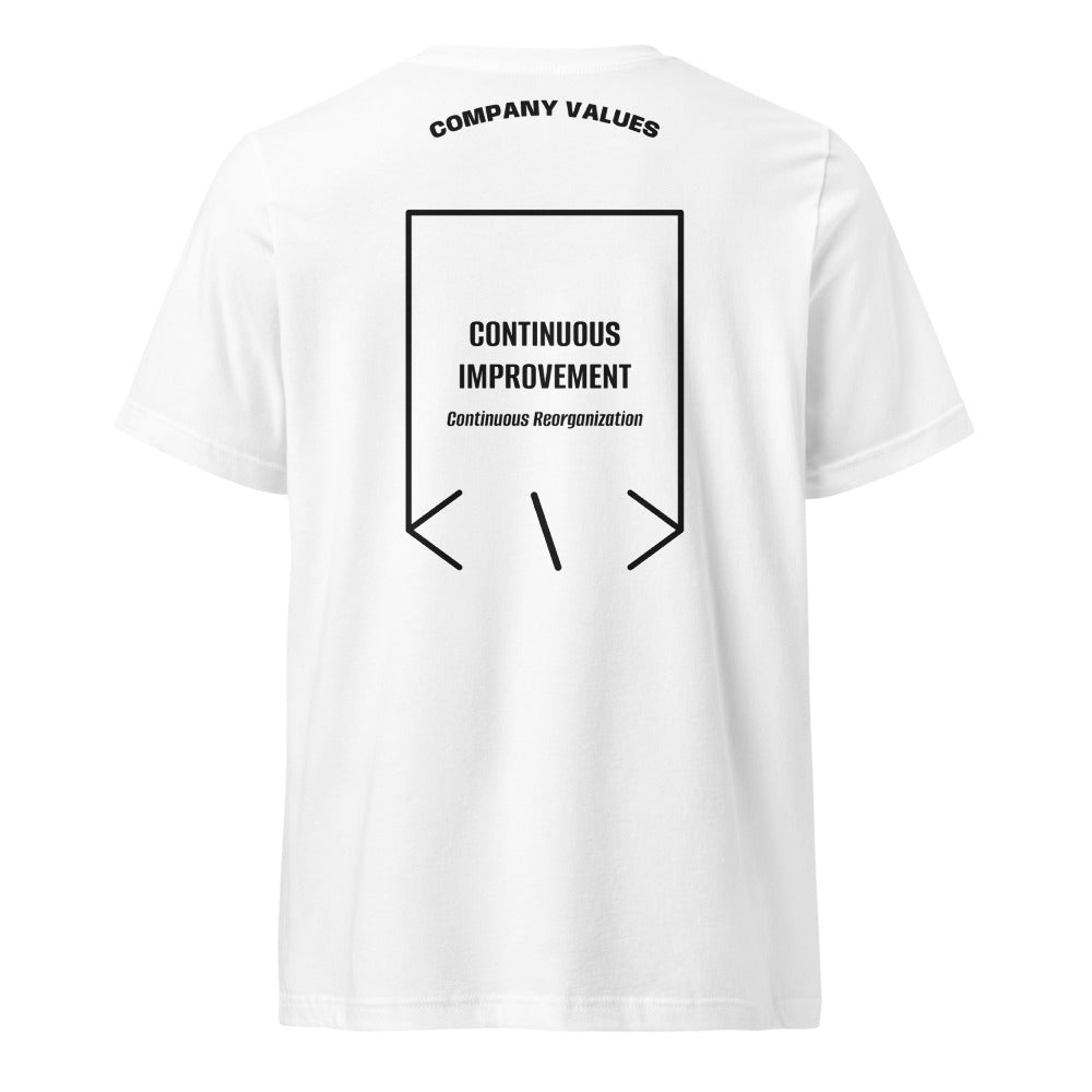 Continuous Improvement — White Black back mockup