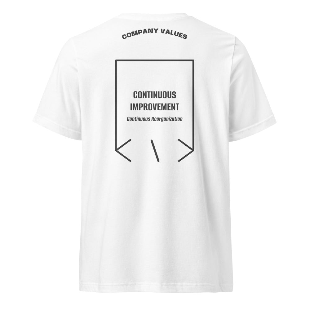 Continuous Improvement — White Dark Grey Heather back mockup