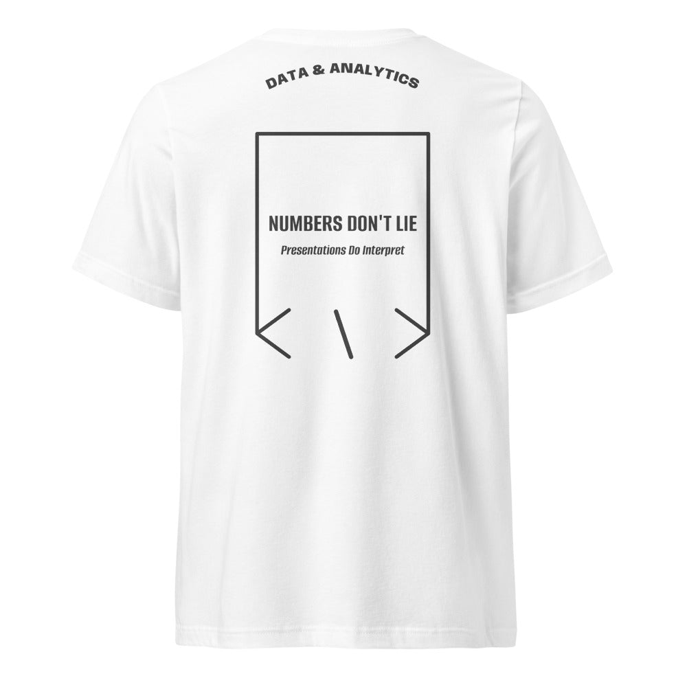 Numbers Don't Lie — White Dark Grey Heather back mockup