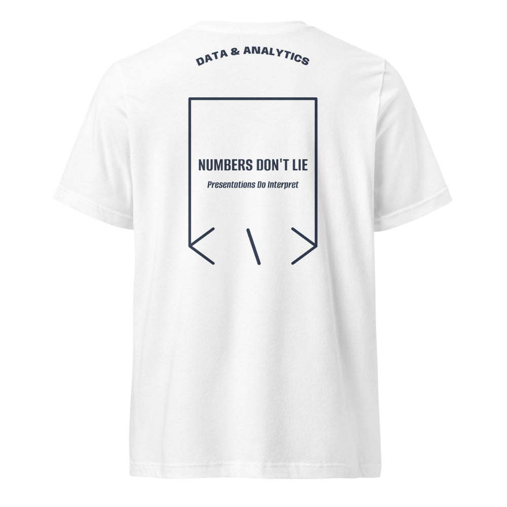 Numbers Don't Lie — White Navy back mockup