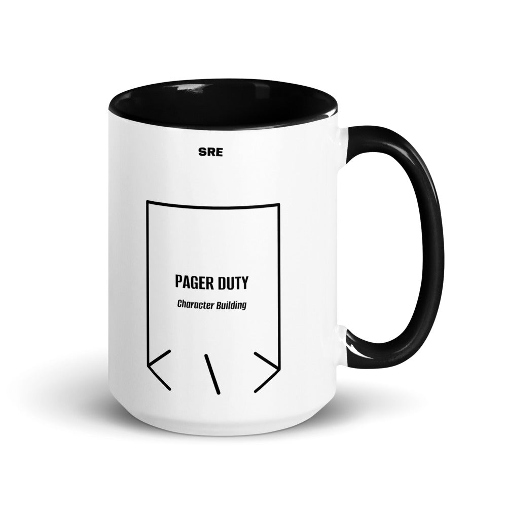Pager Duty — Black Black back mockup (15 oz)