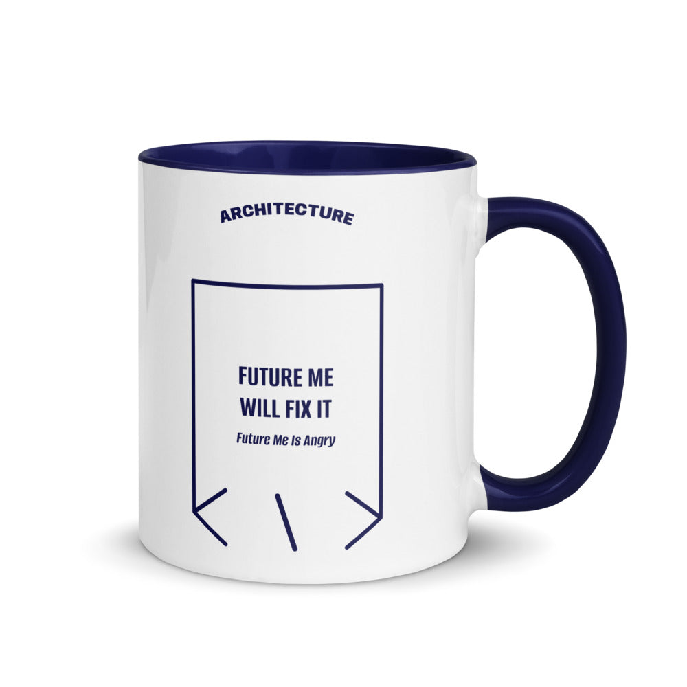 Future Me Will Fix It — Dark Blue Dark Blue back mockup (11 oz)