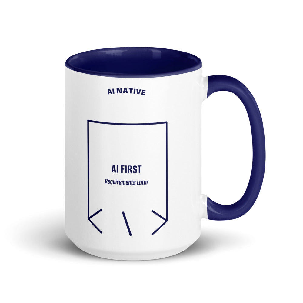 AI First — Dark Blue Dark Blue back mockup (15 oz)