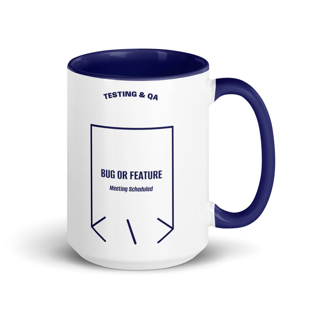 Bug Or Feature — Dark Blue Dark Blue back mockup (15 oz)