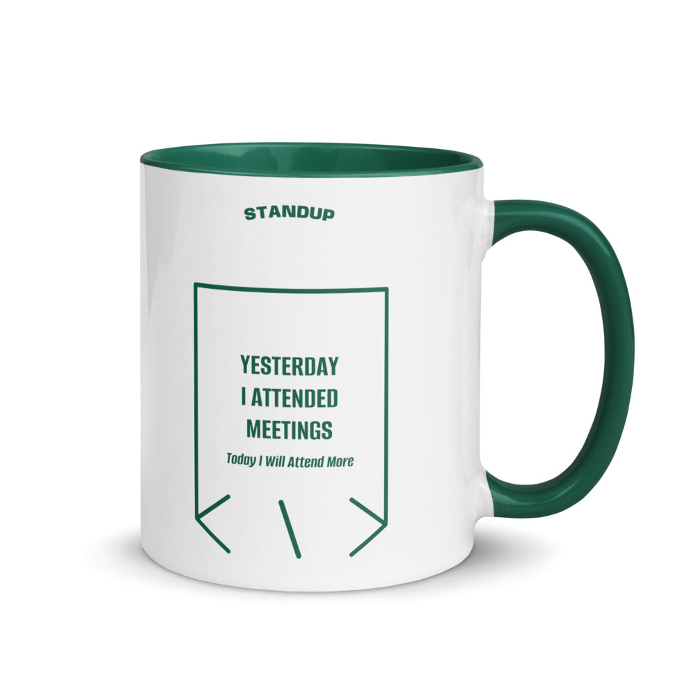 Yesterday I Attended Meetings — Dark Green Dark Green back mockup (11 oz)