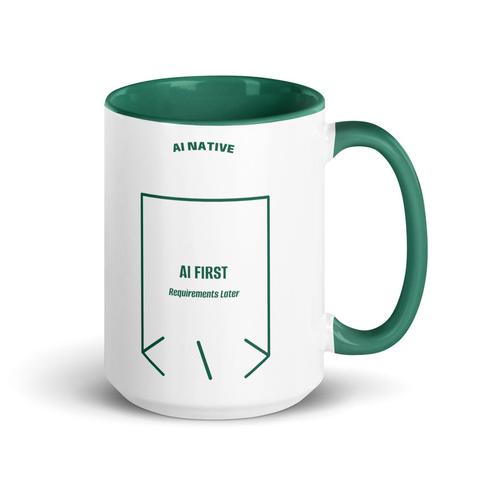 AI First — Dark Green Dark Green back mockup (15 oz)
