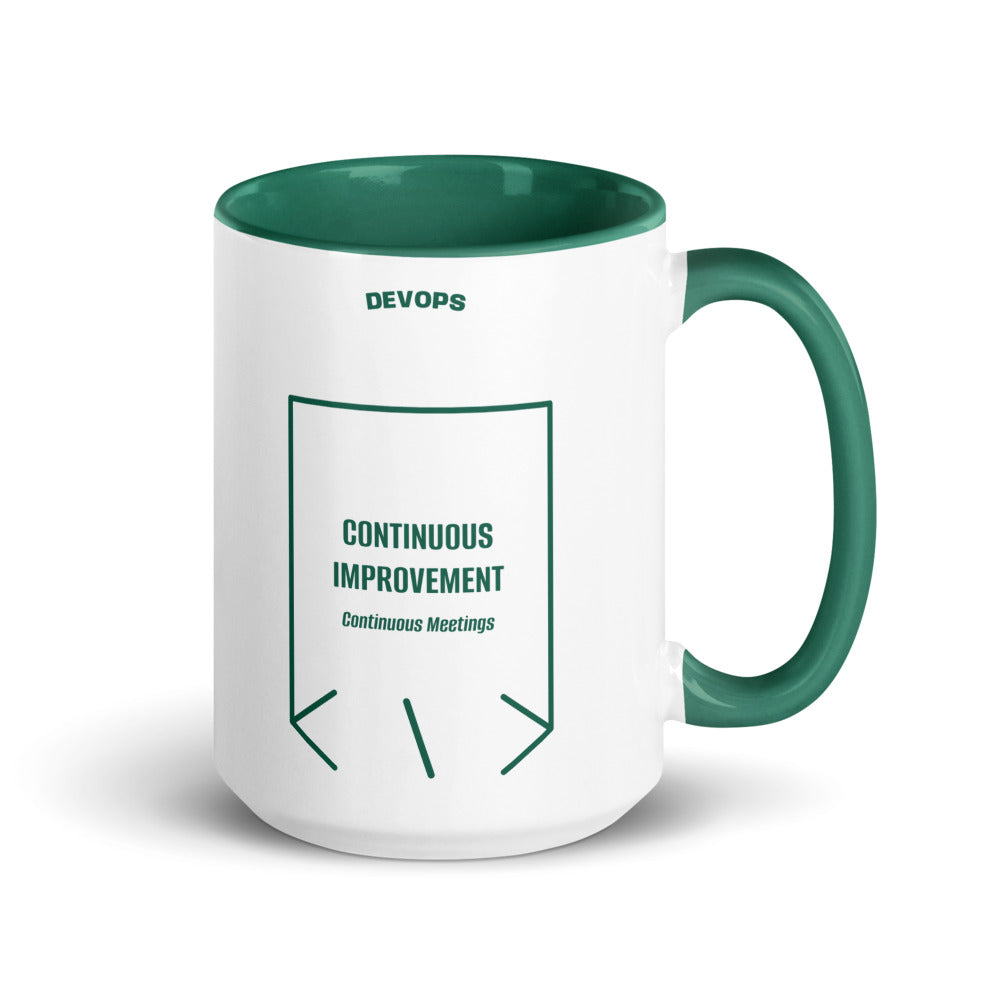 Continuous Improvement — Dark Green Dark Green back mockup (15 oz)