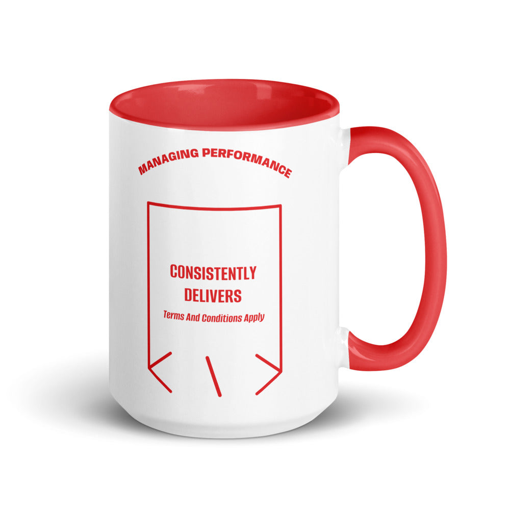 Consistently Delivers — Red Red back mockup (15 oz)