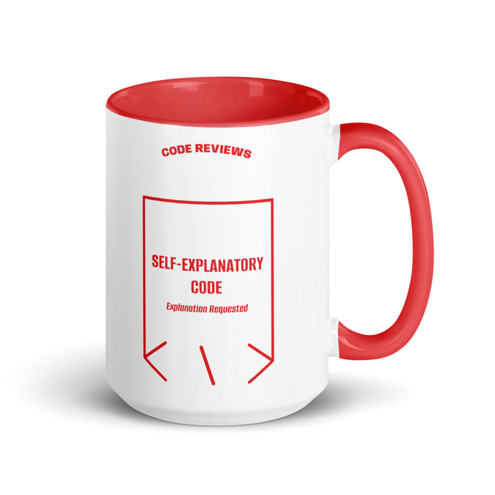 Self-Explanatory Code — Red Red back mockup (15 oz)