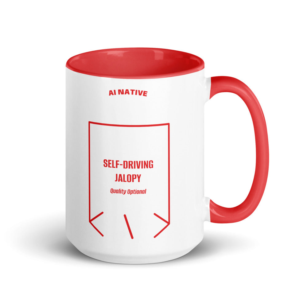 Self-Driving Jalopy — Red Red back mockup (15 oz)