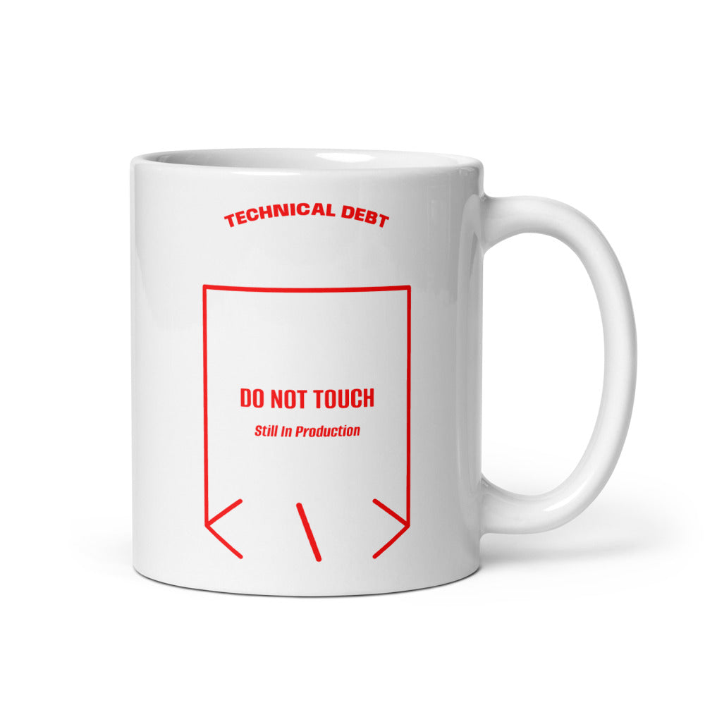 Do Not Touch — White Red back mockup (11 oz)
