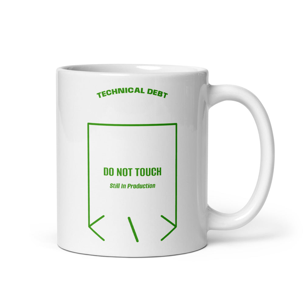 Do Not Touch — White Green back mockup (11 oz)