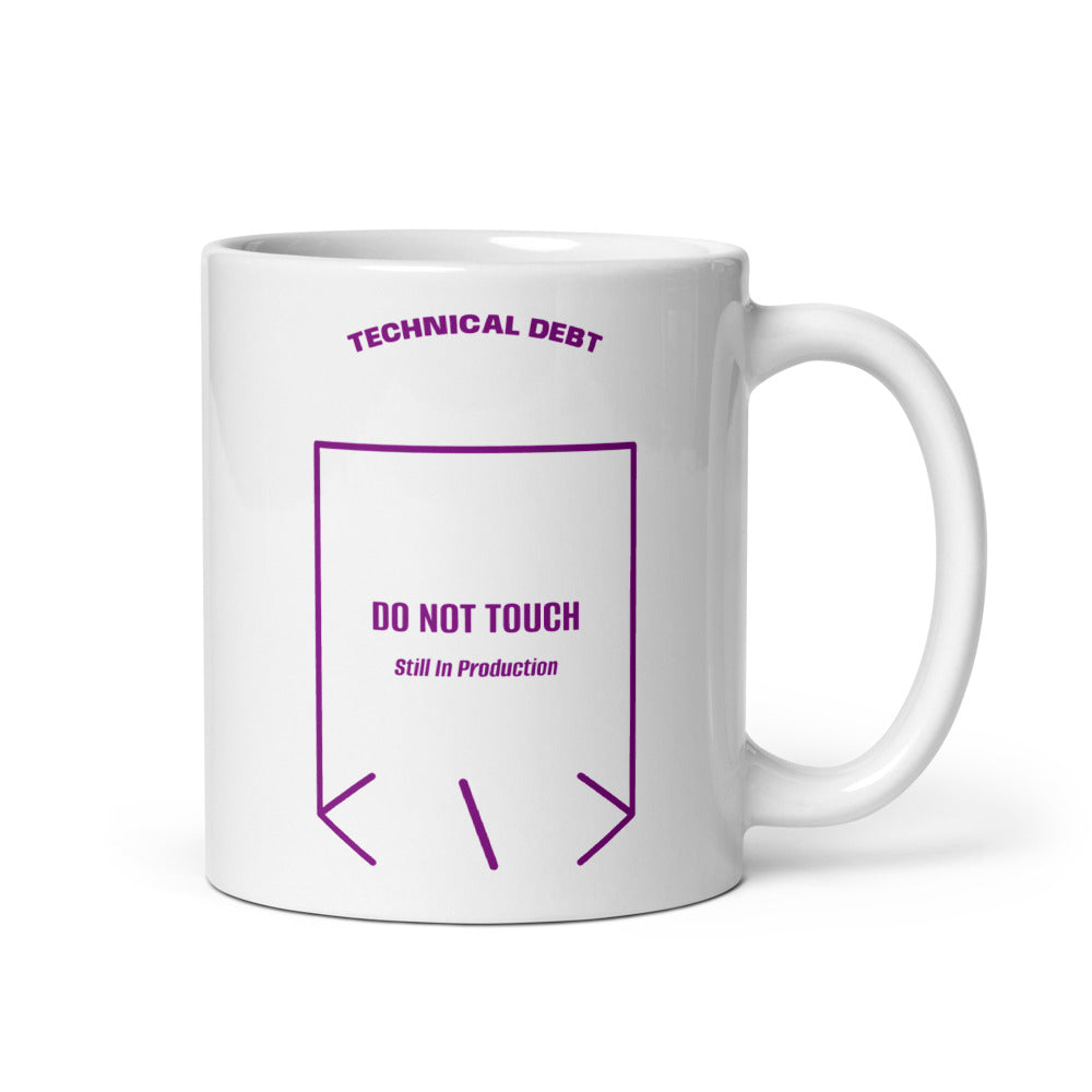 Do Not Touch — White Purple back mockup (11 oz)
