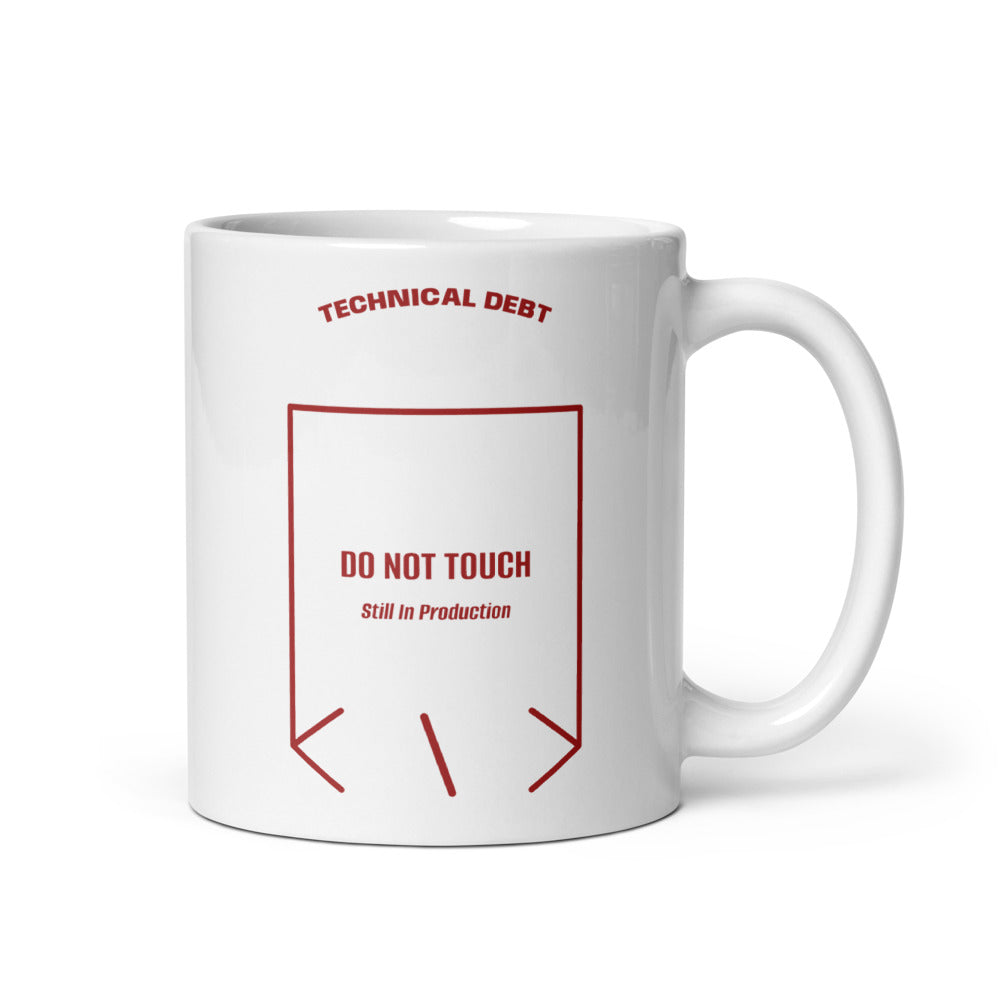 Do Not Touch — White Brown back mockup (11 oz)