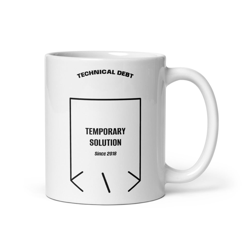 Temporary Solution — White Black back mockup (11 oz)