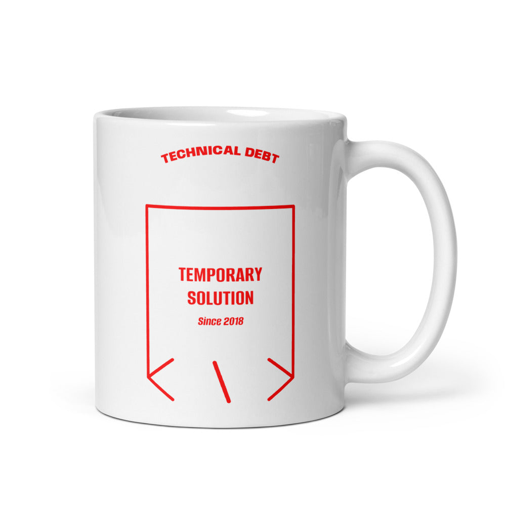 Temporary Solution — White Red back mockup (11 oz)