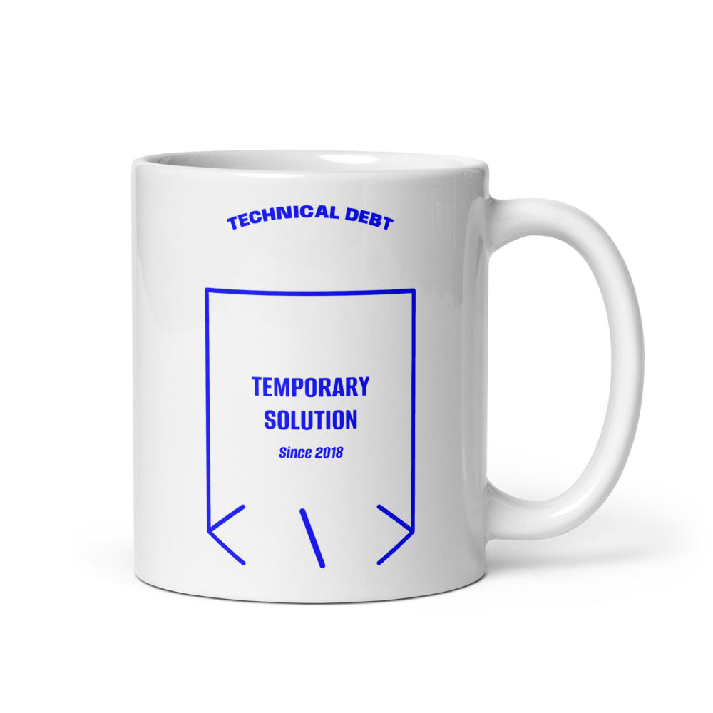 Temporary Solution — White Blue back mockup (11 oz)