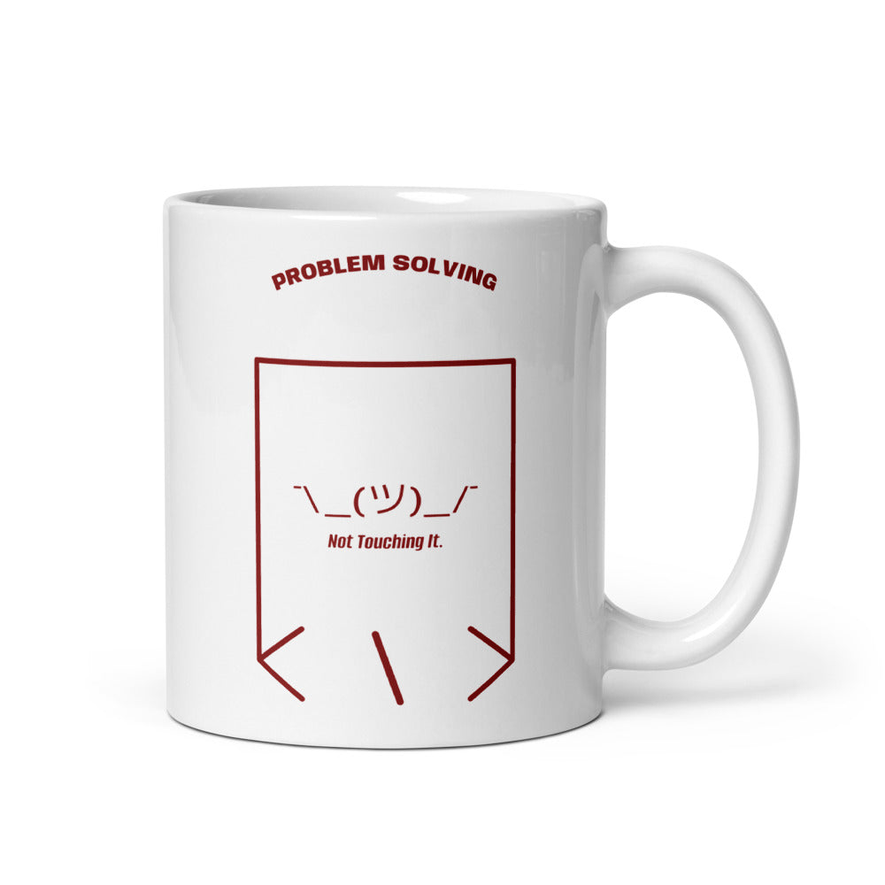 ¯\_(ツ)_/¯ — White Maroon back mockup (11 oz)