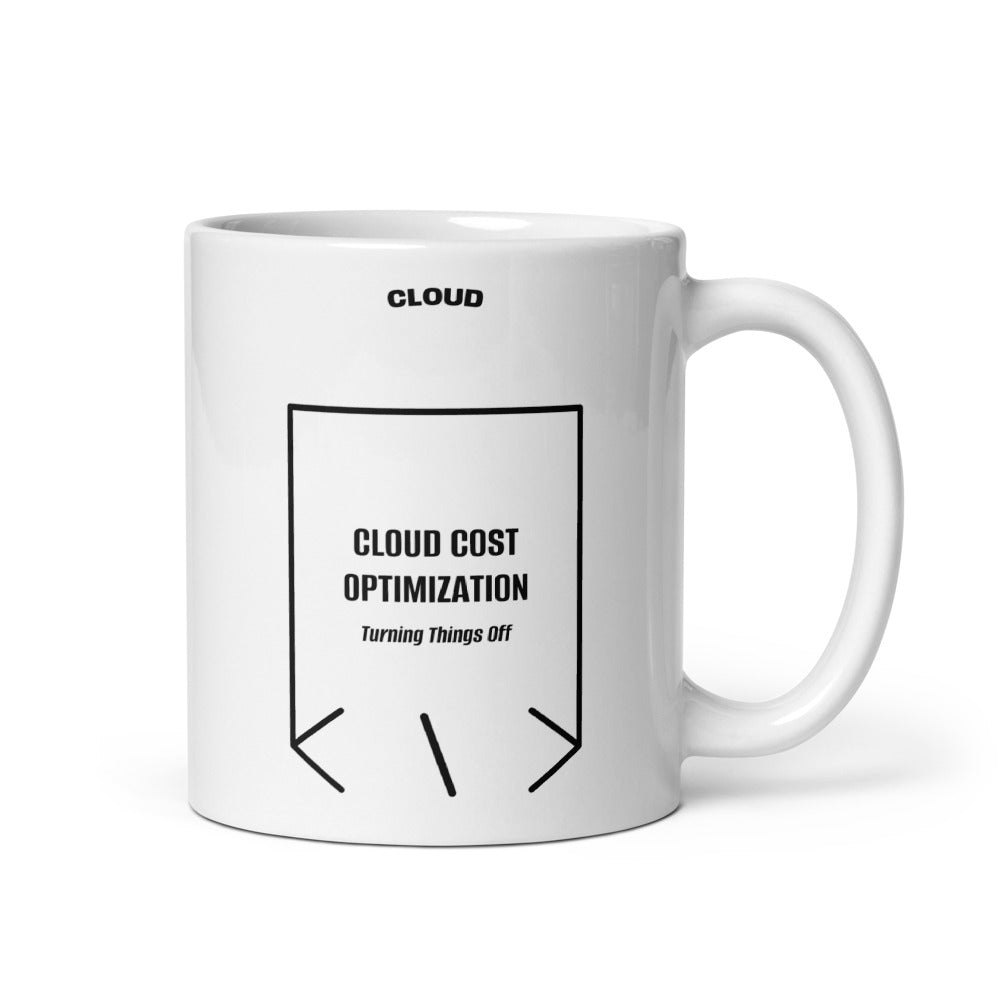 Cloud Cost Optimization — White Black back mockup (11 oz)