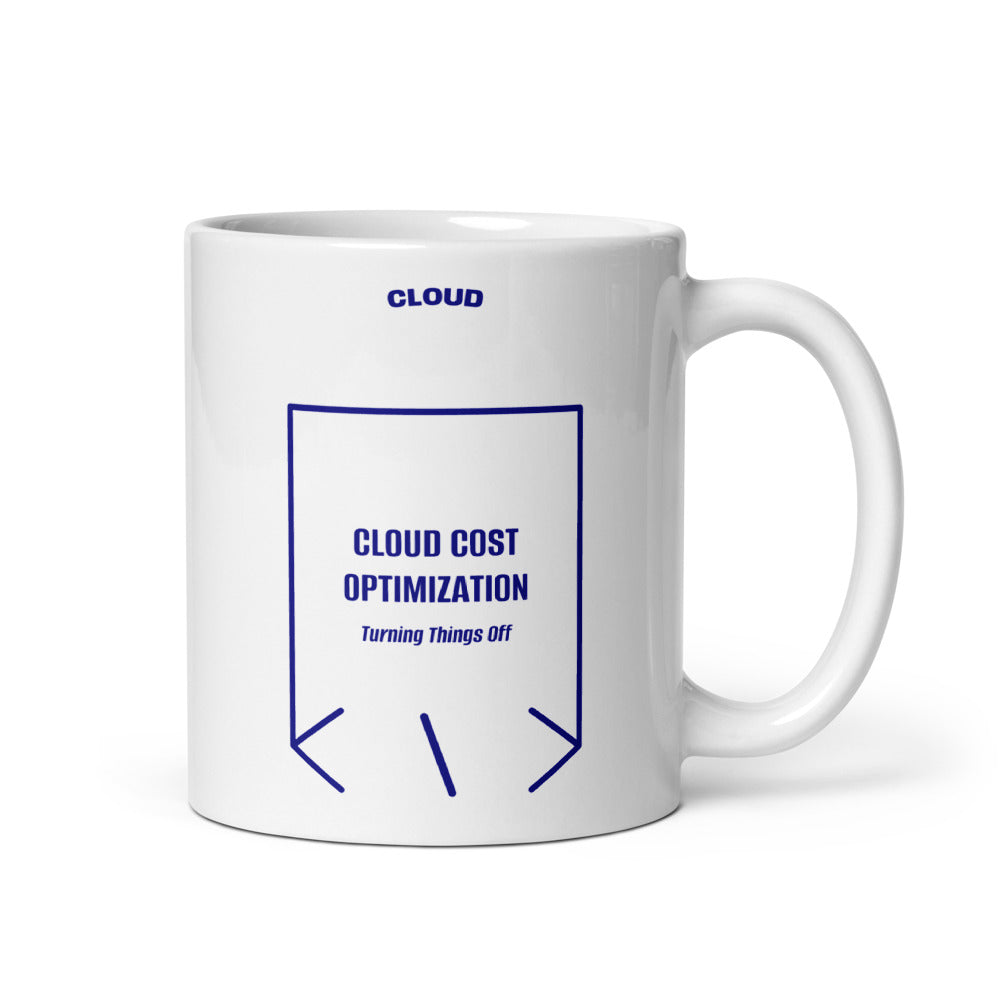 Cloud Cost Optimization — White Navy back mockup (11 oz)