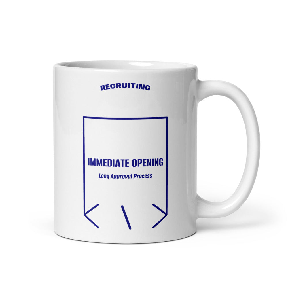 Immediate Opening — White Navy back mockup (11 oz)