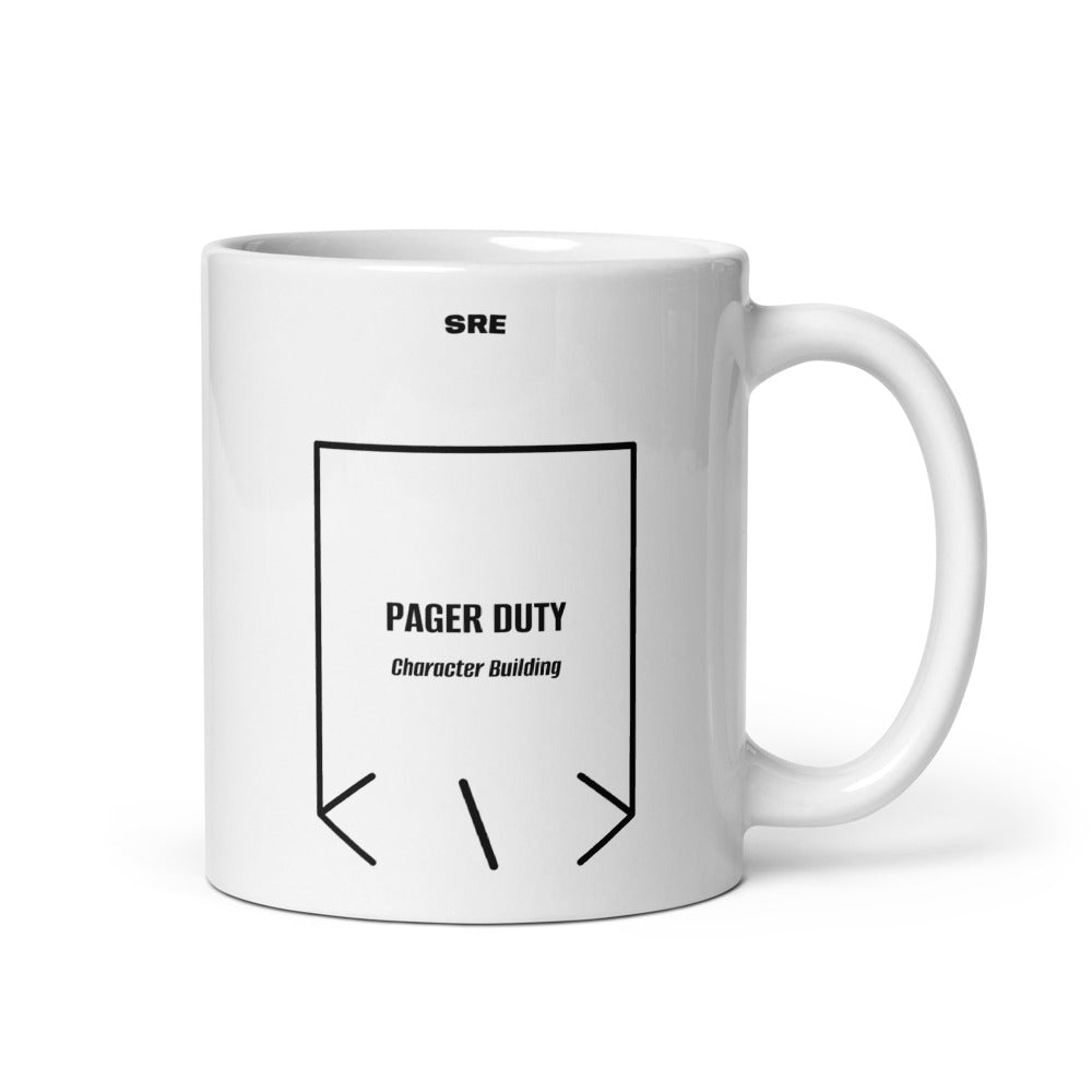 Pager Duty — White Black back mockup (11 oz)