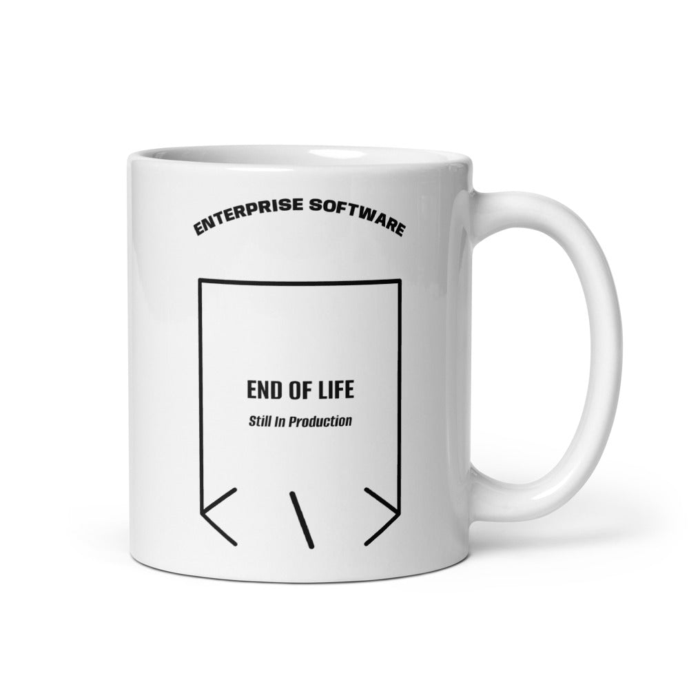 End Of Life — White Black back mockup (11 oz)