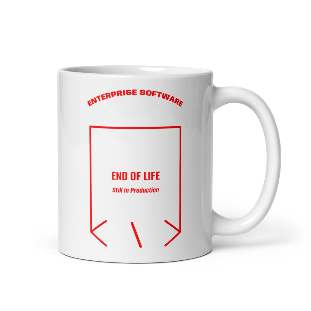 End Of Life — White Red back mockup (11 oz)