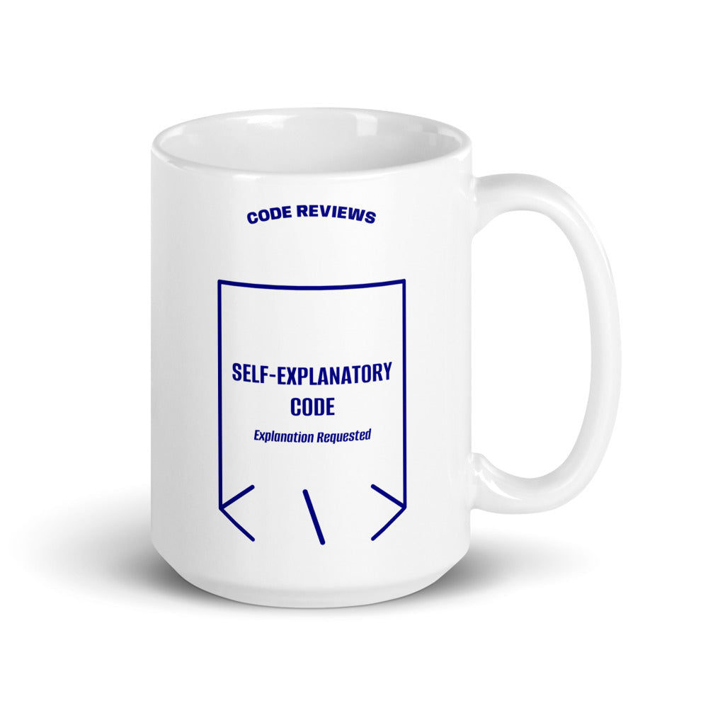 Self-Explanatory Code — White Navy back mockup (15 oz)