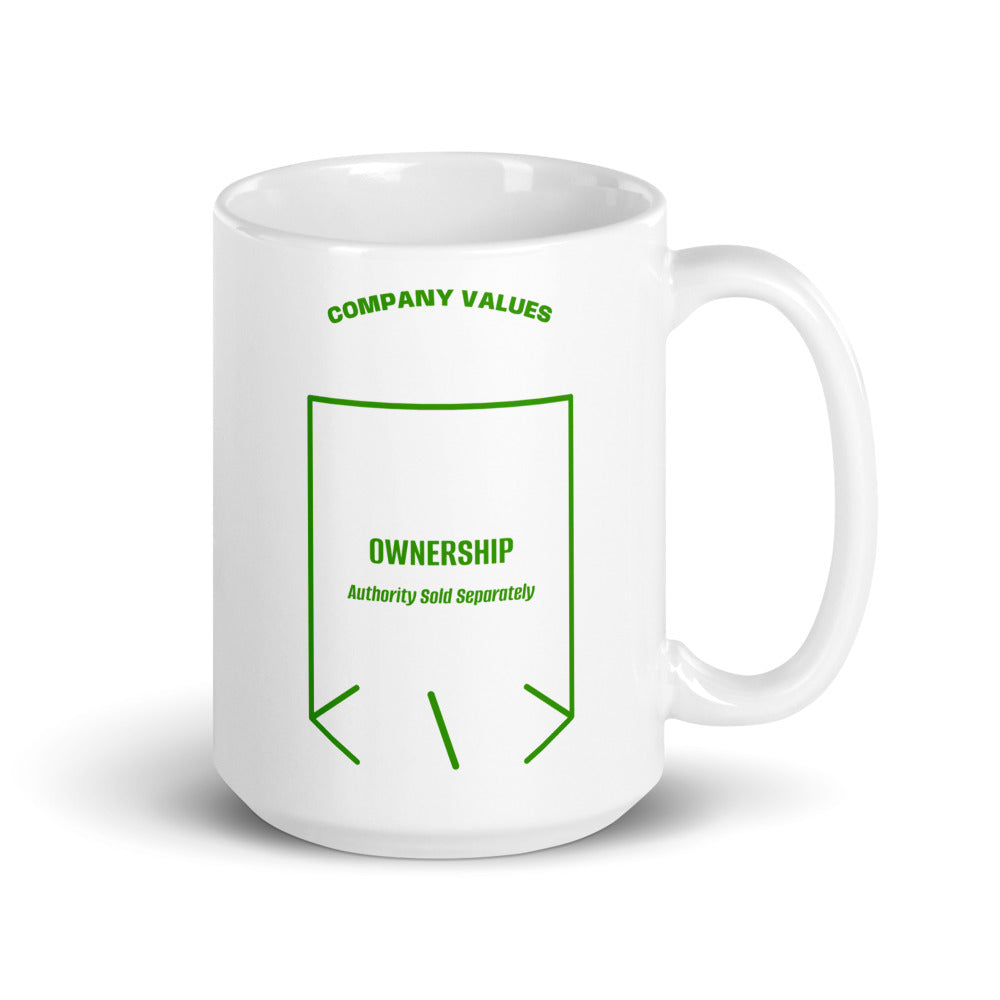 Ownership — White Green back mockup (15 oz)