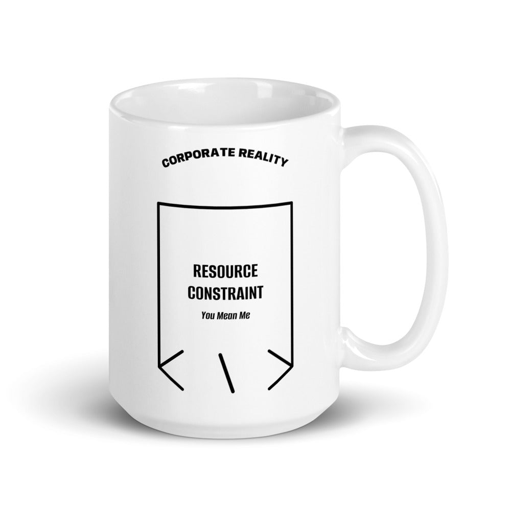 Resource Constraint — White Black back mockup (15 oz)