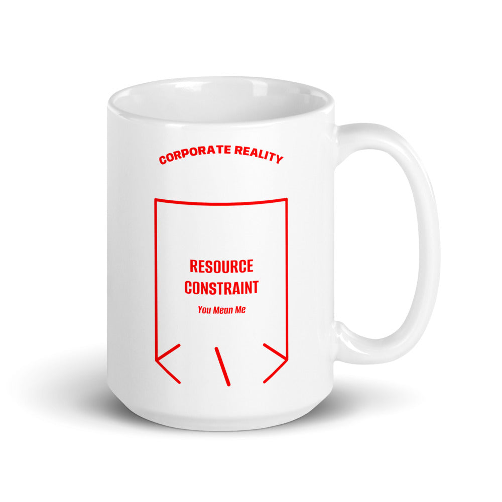 Resource Constraint — White Red back mockup (15 oz)