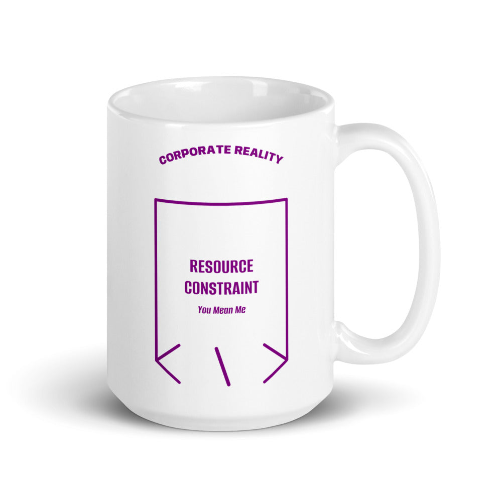 Resource Constraint — White Purple back mockup (15 oz)