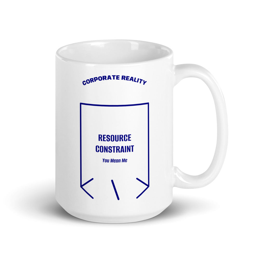 Resource Constraint — White Navy back mockup (15 oz)