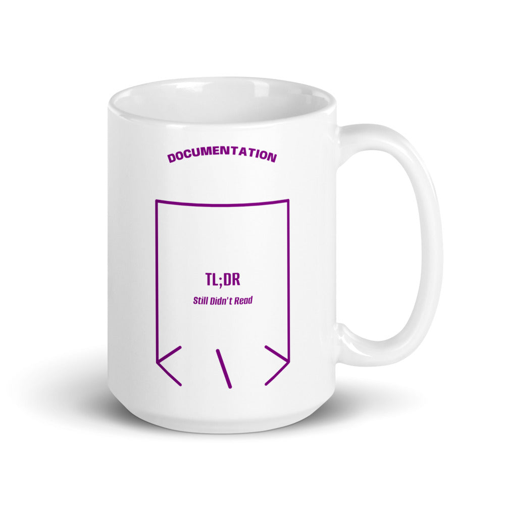 TL;DR — White Purple back mockup (15 oz)