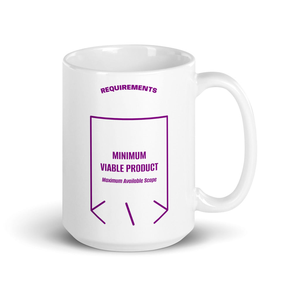 Minimum Viable Product — White Purple back mockup (15 oz)