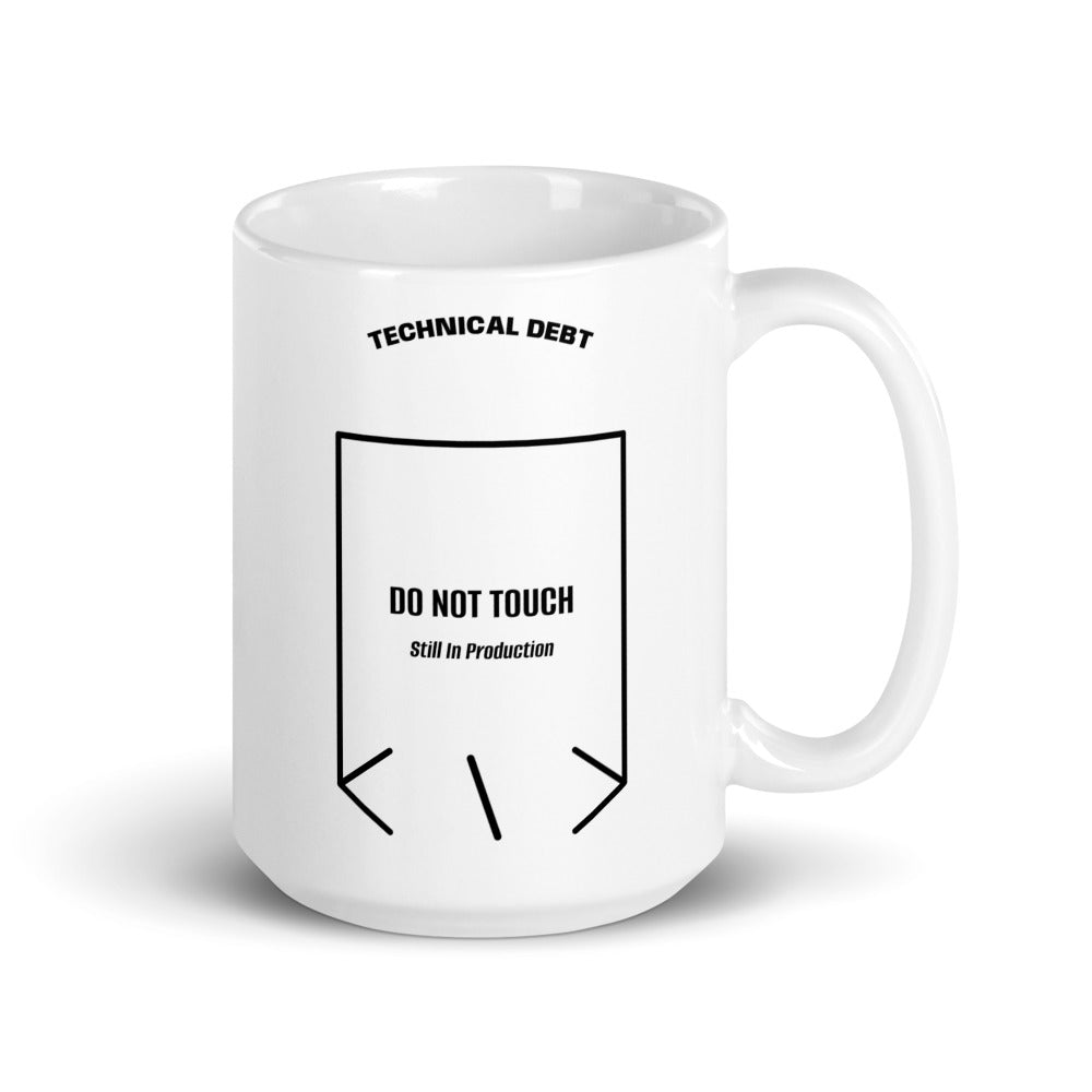 Do Not Touch — White Black back mockup (15 oz)