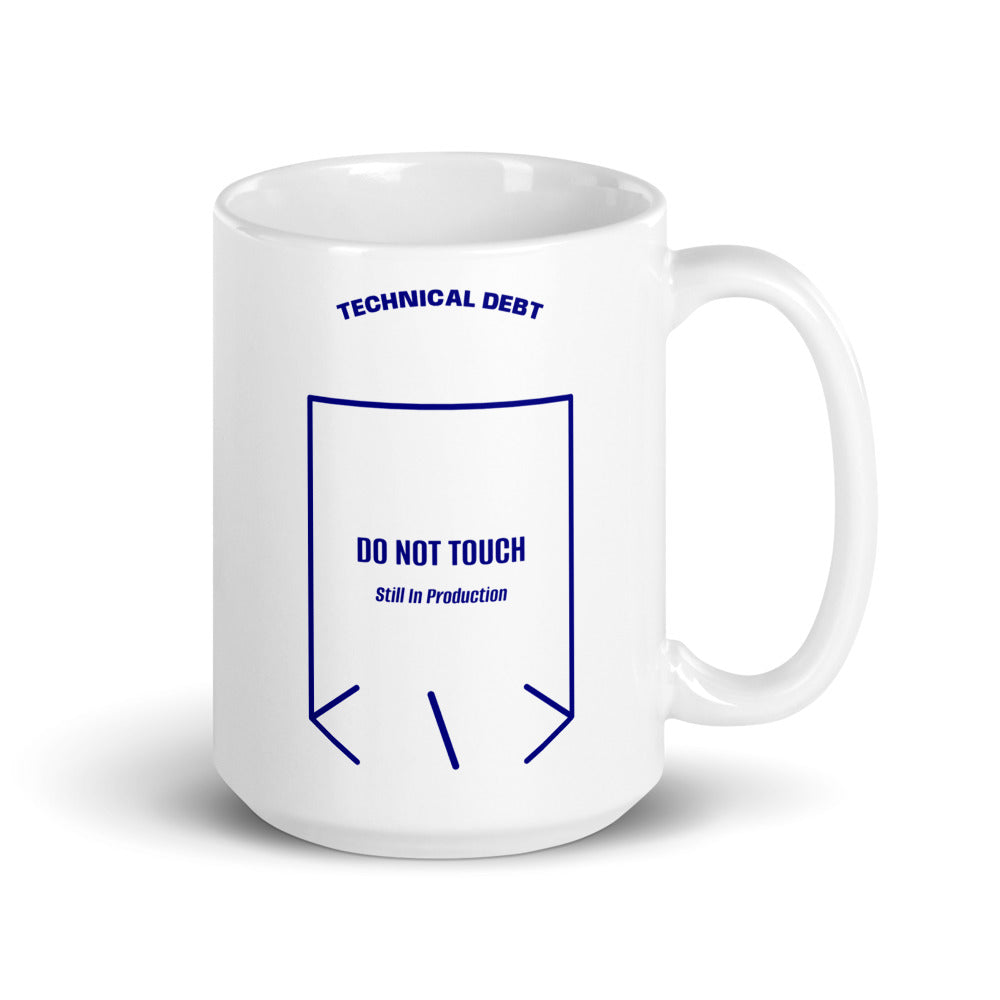 Do Not Touch — White Navy back mockup (15 oz)